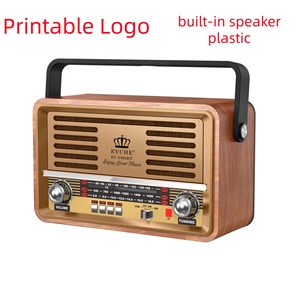 Customized vintage wooden dual-<b>speaker</b> multi-band radio card remote control player - Product Image 1