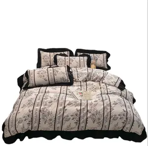 Ebay Woven Technics 3d stock hear cheap wholesale retail 100% Microfiber bed sheet duvet bed cover sheet set for home use