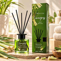 Diffuseur de parfum d'ambiance floral 120 ml avec cinq bâtonnets en fibre pour les programmes de vente en gros et de détail sous marque privée