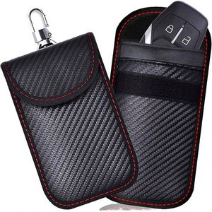 Étui de protection Faraday compact en fibre de carbone pour clé de voiture, pochette anti-ondes pour clé de voiture, format poche, portefeuille Faraday pour clés de voiture - Product Image 3