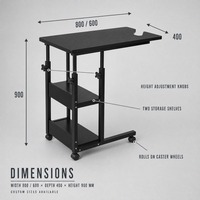 Table d'appoint mobile convertible en MDF, réglable en hauteur, sur roulettes, pour ordinateur portable, idéale pour chambre, dortoir, bureau à domicile - Vente en gros usine