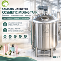 Cuve de mélange pour la production cosmétique de crèmes, lotions, gels et émulsions, avec fonctions de chauffage, refroidissement et contrôle de la température