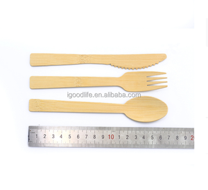 Juego <span class=keywords><strong>de</strong></span> <span class=keywords><strong>Cubiertos</strong></span> Desechables Ecológicos <span class=keywords><strong>de</strong></span> Bambú Natural Resistentes al Calor, Cuchillo, Tenedor y Cuchara con Servilleta <span class=keywords><strong>de</strong></span> Papel, Venta al Por Mayor - Product Image 1