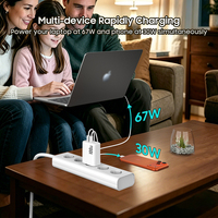 Cargador Rápido para Portátil de 100w con Certificación CE ROHS KC, Tipo C para iPhone, MacBook, Samsung, PD, PPS, Cargador de Pared Portátil para Teléfono Móvil, Cargador Gan de 100w con USB C