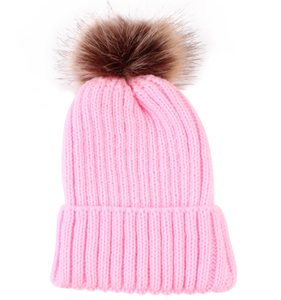 Gorros de esquí al aire libre de invierno 2024, <span class=keywords><strong>gorro</strong></span> para niña pequeña, <span class=keywords><strong>gorro</strong></span> negro de color sólido, <span class=keywords><strong>gorro</strong></span> de <span class=keywords><strong>lana</strong></span> de invierno barato de alta calidad con pompón de piel - Product Image 2