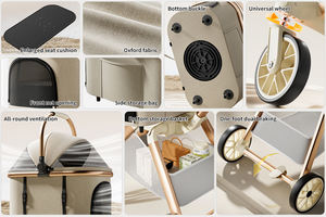 Poussette pliable ultra légère pour petits/chiens moyens et chats avec <span class=keywords><strong>4</strong></span> roues, roulement fluide et maille respirante - Product Image 5