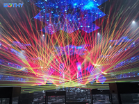 Laser Panggung Profesional 10W Aluminium RGB Animasi Beam Scanner untuk Pencahayaan Panggung Disko Pesta Pernikahan ILDA Spot