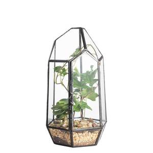 Grand terrarium en verre noir, pot de fleurs, jardinière, écologique, unique, style Art déco, décoration pour la maison, le jardin, les mariages, <span class=keywords><strong>cadre</strong></span> géométrique transparent - Product Image 5
