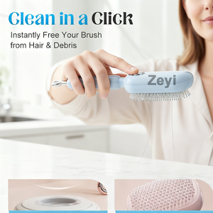 <span class=keywords><strong>Peigne</strong></span> démêlant avec logo personnalisé - Poignée ergonomique antistatique, adapté à tous les types de cheveux bouclés, raides, ondulés et doux pour les cheveux emmêlés - Product Image 3