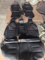 Housses de siège de voiture personnalisables Tuheng 1:1 avec broderie pour Hilux 2008-2022, imperméables, résistantes à l'usure, en cuir, ensemble complet, airbag