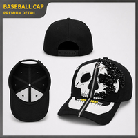 Casquettes de baseball noires G5 Flame Hip Hop Streetwear Snapback avec logo personnalisé 3D en relief et strass pour hommes, vente en gros OEM