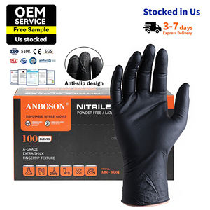 Sarung tangan 100% nitril sekali pakai 9 inci tato hitam biru, sarung tangan kecantikan merah muda bebas lateks, sarung tangan keselamatan untuk sentuhan - Product Image 1