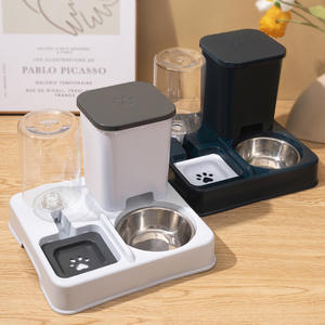 Alimentador Automático de Gato 2-em 1 e Dispensador De Água Tigela De Cachorro De Grande Capacidade Bacia De Alimentos De Gato De Estimação Dupla e Bacia De Água - Product Image 1