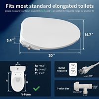Abattant de toilette intelligent en forme de V (TE001-116) - Fonction bidet, siège chauffant et nettoyage automatique