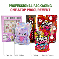 Bolsas Mylar de 3.5g a prueba de olores con cierre zip, troqueladas, personalizadas, resellables, para dulces, con caja.