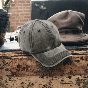 Casquettes de baseball vintage ethniques en velours rayé, en coton, à profil bas, non structurées, délavées, déchirées et effilochées, avec logo personnalisé - Product Image 2