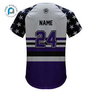 PURE seragam Jersey bisbol Tim Pemuda, kemeja bisbol dengan nama nomor grosir kancing penuh - Product Image 3