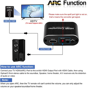 TV-Link สำหรับ2.0เครื่องแยกเสียง Arc 2160P/120Hz HDCP2.2 Optical Toslink SPDIF 3.5มม. RCA Audio Converter 2160P <span class=keywords><strong>X</strong></span> 2K <span class=keywords><strong>3D</strong></span> สำหรับ - Product Image 5
