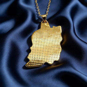 Trendy Anti Tarnish <b>Silver</b> and Gold Pvd <b>Necklaces</b> 316l Stainless Steel Fine Jewelry Iran Map <b>Necklace</b> for Women - Product Image 2