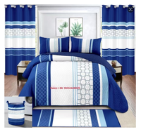 Ensemble de draps-housse en microfibre 3 places avec rideaux assortis 8PCs ensemble de literie king size avec rideaux assortis
