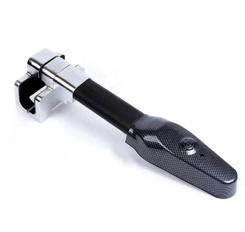 Steering Wheel Lock with Alarm Anti-Theft Device Security Car Anti Theft Safety Lock Retractable Protection T-Lock