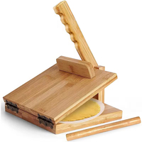 Rouleau à pâtisserie manuel en bois de bambou pour tortillas, raviolis et rouleaux de printemps – Outil de cuisine robuste