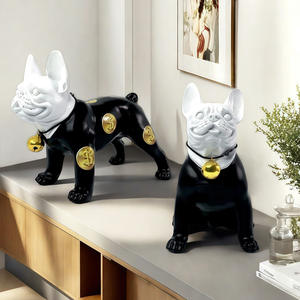 Adorno de Bulldog con Dólares Personalizado y Simple, Escultura Artística de Resina Epoxi, Artesanía para Decoración del Hogar - Product Image 4