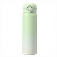 Bouteille d'eau isotherme en acier inoxydable de haute qualité 350 ml/500 ml, anti-fuite, avec couvercle à ouverture rapide à une main, réutilisable