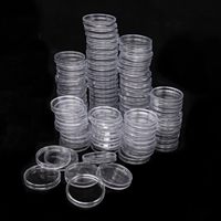 100 pièces de capsules de pièces de 30mm et 5 tailles (17/20/25/27/30mm) étui de protection pour porte-monnaie avec boîte de rangement en plastique