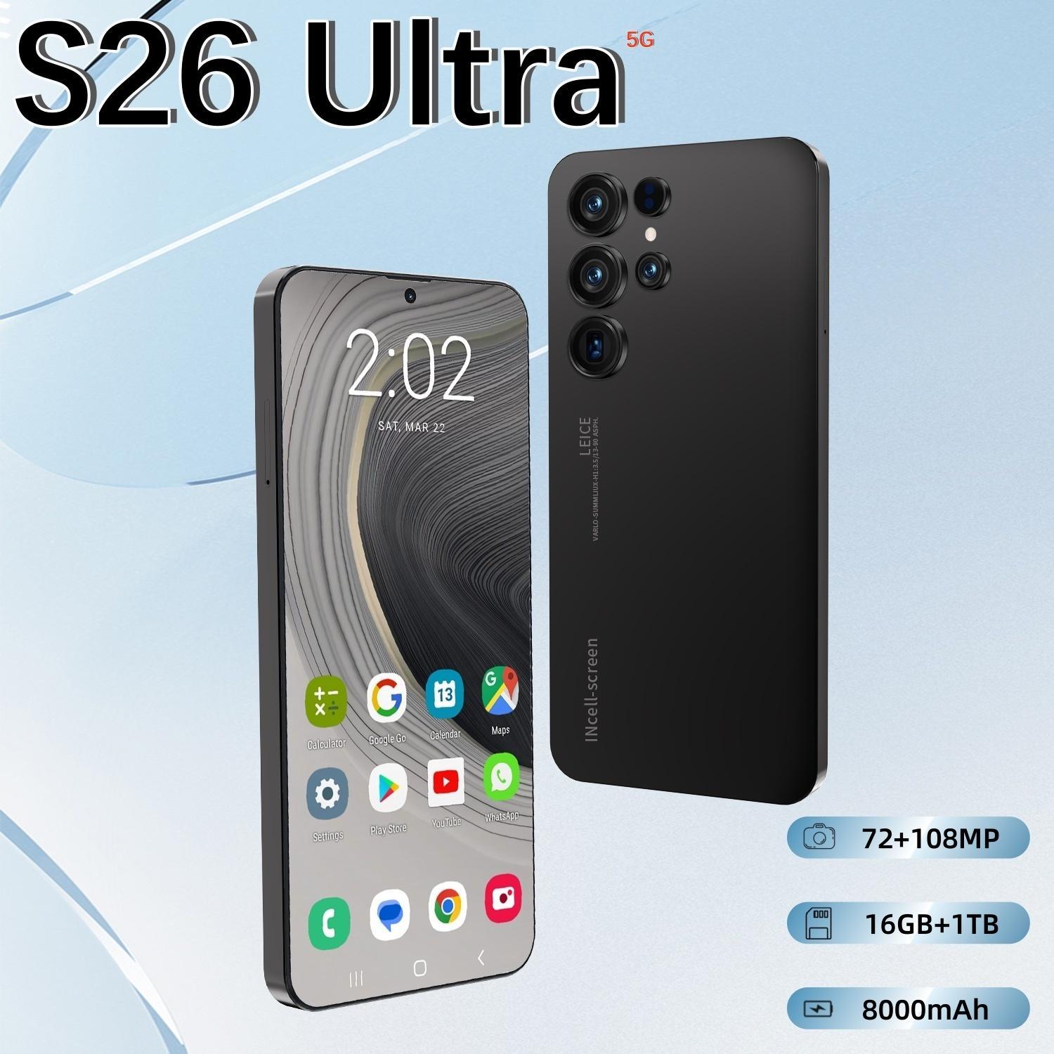 16GB+1TB Discounted Price <strong>2026</strong> S26 Ultra Android 15 <strong>Phone</strong> | 108MP Camera & Pen | Dual-SIM 5G Big Screen