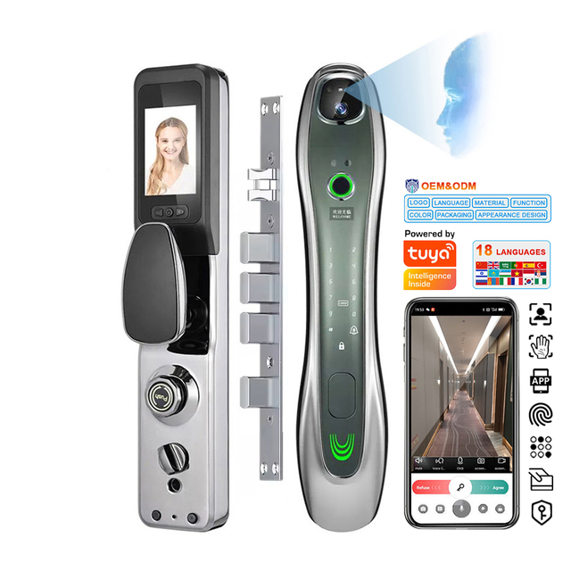 YiTechE 3D Face Recognition Intelligent Home Automatic Tuya WiFi App Biometric ID Password Digital Fingerprint Smart Door Locks