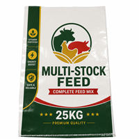 Sac tissé en PP personnalisable (20kg, 25kg, 50kg) avec soufflet latéral et lamination BOPP pour l'alimentation animale et avicole