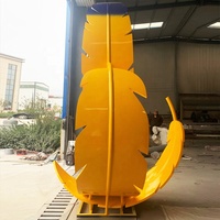 Fabrik Metall Edelstahl Skulptur im Freien große Edelstahl Feder Skulptur Statue
