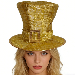 <span class=keywords><strong>Chapeau</strong></span> haut <span class=keywords><strong>de</strong></span> forme rigolo en polyester doré rayé MH-1448 pour <span class=keywords><strong>magicien</strong></span>, accessoire <span class=keywords><strong>de</strong></span> fête d'Halloween - Product Image 4
