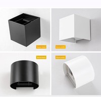 Applique murale LED moderne d'extérieur, réglable haut/bas, cube carré, intensité variable, 3000K, pour hôtel, salon, terrasse