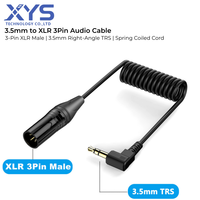 Câble enroulé TRS 3,5 mm à XLR à angle droit, paire torsadée, gaine PVC, faisceau de câblage audio personnalisé OEM pour équipement DJ et diffusion