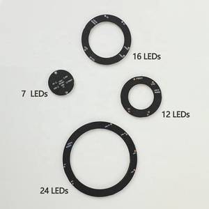 Tự làm rgbic WS2812 Vòng LED 7/12 /16/24 S vòng tròn pixel ánh sáng màu đen <span class=keywords><strong>PCB</strong></span> board 5V B - Product Image 4