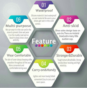 Couvre-chaussures imperméables antidérapants en silicone réutilisables avec logo personnalisé, transparents, pour les jours de pluie et de boue en extérieur (taille moyenne) - Product Image 6