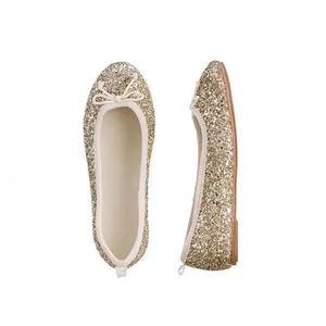 Choozii Fancy Golden Glitter Girls Flat Slip-on Chinese Mary Jane Shoes for Kids