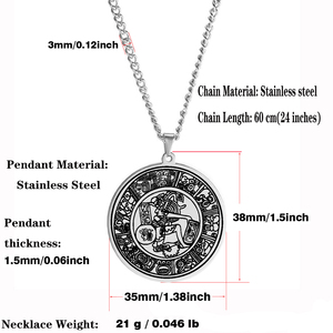 HLSS249-collar con colgante de Talismán, joyería de acero inoxidable con grabado láser, círculo Maya, jerogliph de México (Maya) - Product Image 3