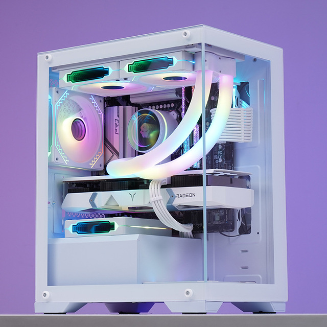 Prism MicroATX USB3.0 Desktop Mini Mid Tower with Full Transparent Computer Tower case Inspired by Sea View Room for Gaming