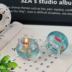 Bougie parfumée en forme de mini aquarium à poissons à bulles créative, souvenir unique, parfum d'intérieur, cadeau d'anniversaire, décoration de chambre - Product Image 3