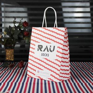 Factory Printed Flat Handle Customized Shopping Gift Kraft Paper <b>Bag</b> with Your Logo - Product Image 1