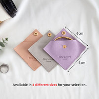 Pochette à bijoux en microfibre à fermeture à pression, sac de rangement pour bijoux en suède texturé, logo en estampage à chaud disponible, sac d'emballage pour accessoires