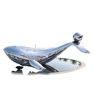 Escultura de Ballena en Acero Inoxidable, Personalizada, Simulación Realista, para Hoteles, Comercios, Grandes Espacios, Resistente a la Oxidación, para Oceanarios - Product Image 1