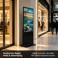 Affichage numérique sur pied ultra-plat personnalisé de 32 à 65 pouces avec Android 4K pour centre commercial, commerce de détail, hôtel et exposition