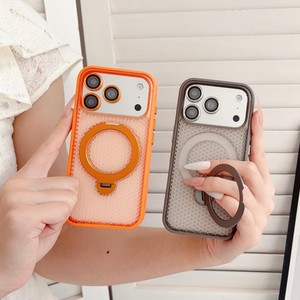 Coque de téléphone magnétique antichoc transparente avec support rotatif et dissipation thermique pour iPhone 17 Air 16 15 Pro Max - Product Image 1