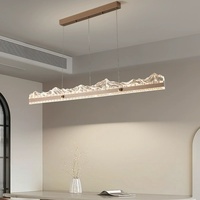 Luminaire suspendu de restaurant en forme de longue bande, éclairage minimaliste pour salon de thé, comptoir de bar, table à manger, style italien, luxe léger