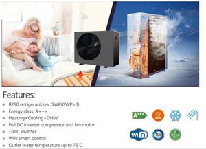 Micoe ปั๊มความร้อนจากแหล่งอากาศเก็บ R290ที่มีประสิทธิภาพ EVI อินเวอร์เตอร์ปั๊มความร้อนเครื่องทำน้ำอุ่นไฟฟ้าสแตนเลส - Product Image 4