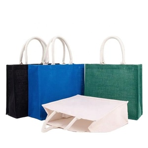 Bolsa de Mano Ecológica de Yute Reutilizable para Mujer, 4 Colores, 3 Tamaños Disponibles, Ideal para Compras, Regalos o Playa, Venta al Por Mayor - Product Image 1